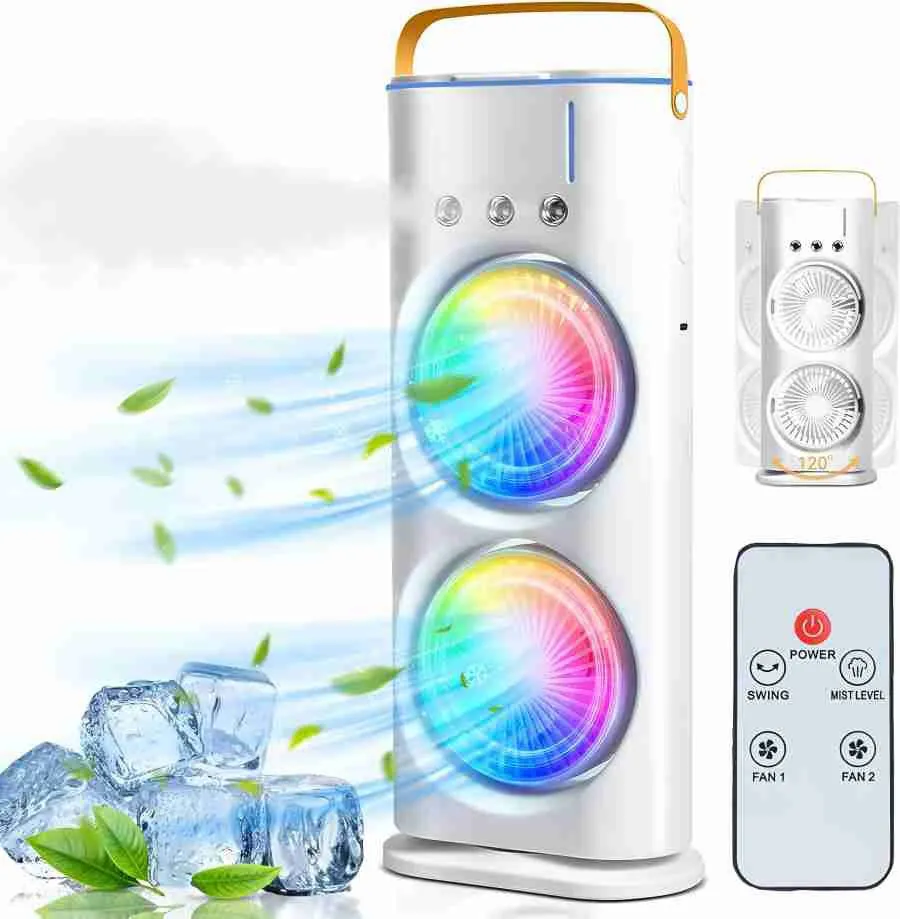portable Dual Fan Rechargeable cooler cum A/C